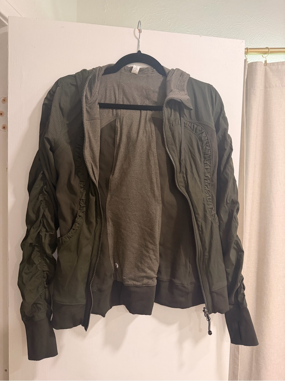lululemon reversible dance studio jacket dark olive